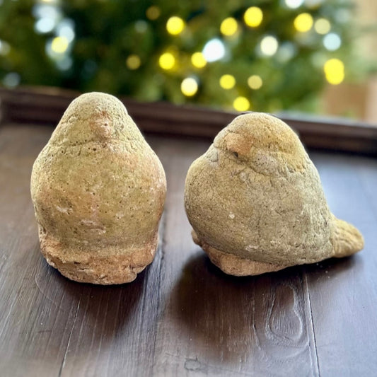 French vintage stone carved Garden dove