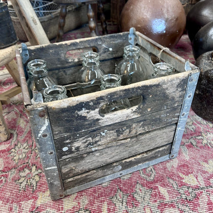 Vintage dairy bottle crate