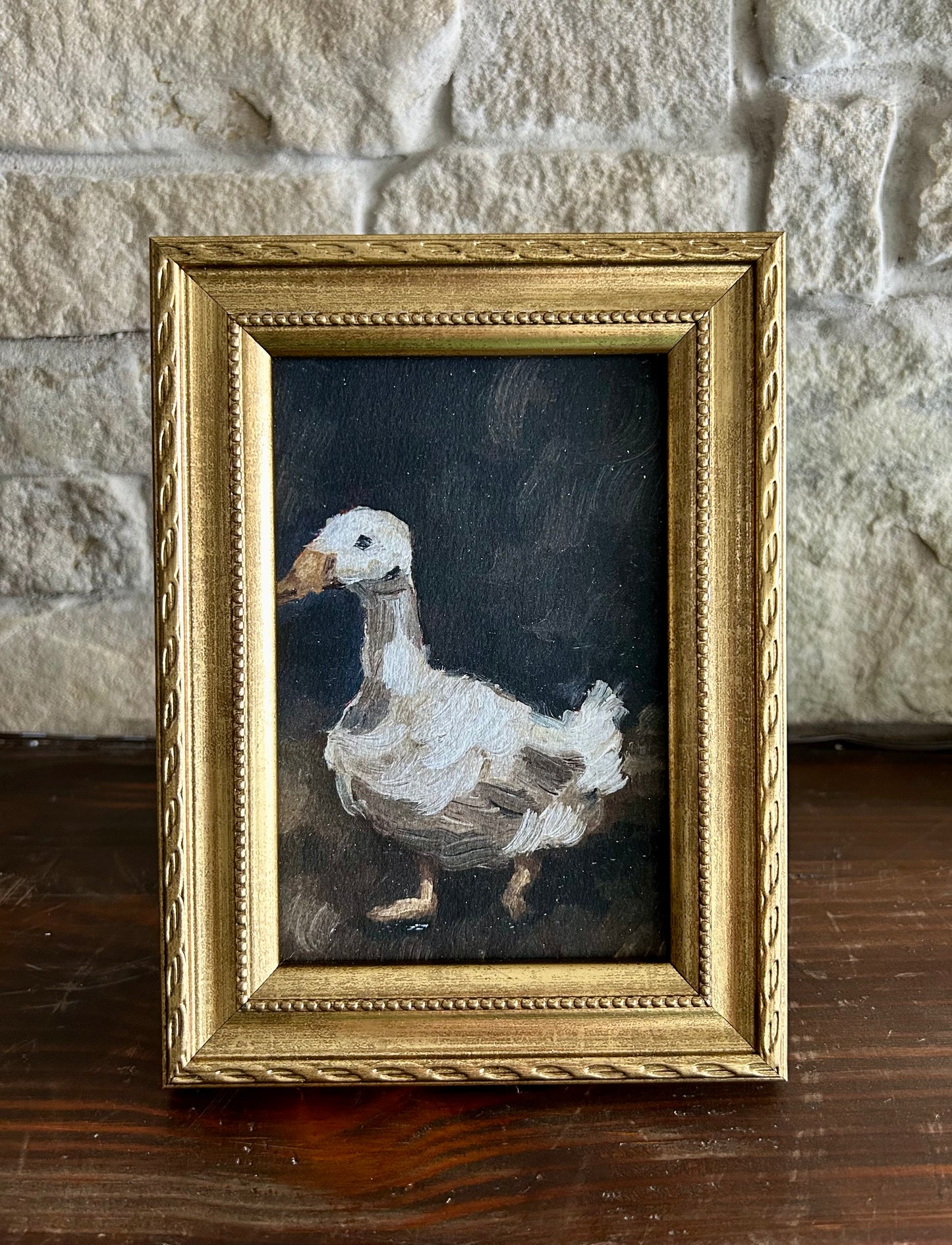 “the goose” 4x6" (Framed)