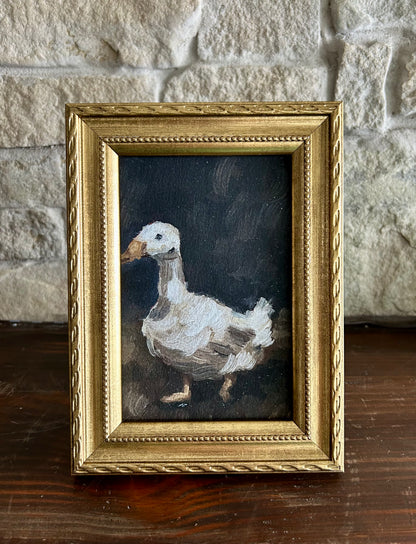 “the goose” 4x6" (Framed)