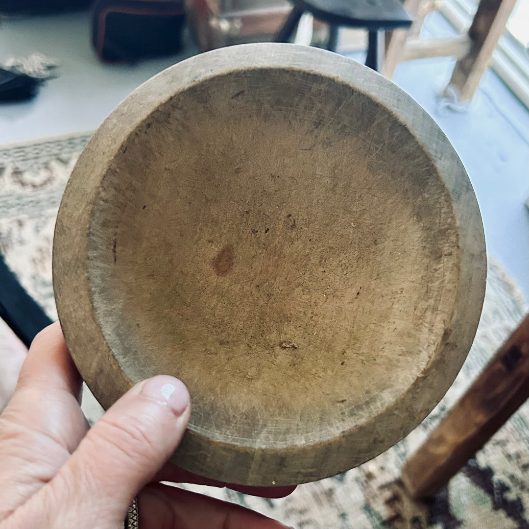Vintage Hand-Turned Wooden Bowl Circa 1920–1950s