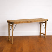 Vintage Folding Bleached Wood Table