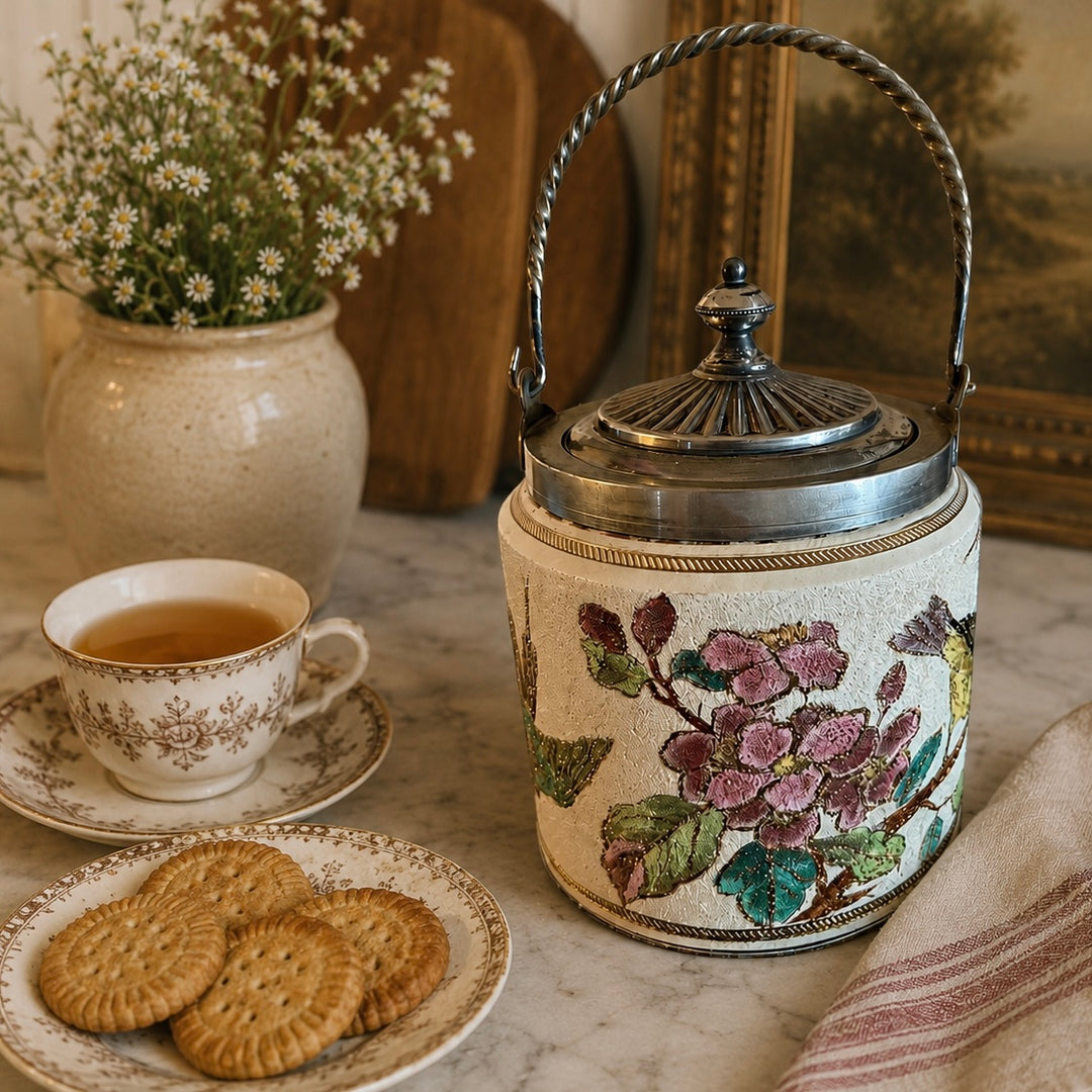 Antique Victorian Biscuit Barrel – Wedgwood & Co.
England, c. 1880–1900