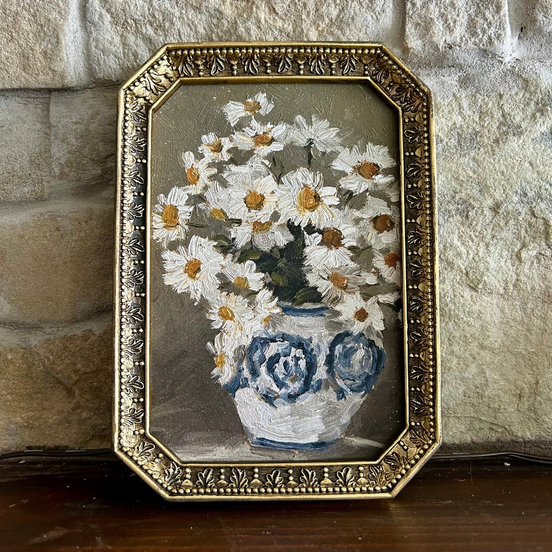 “daises in bloom” 4x6" (Framed)