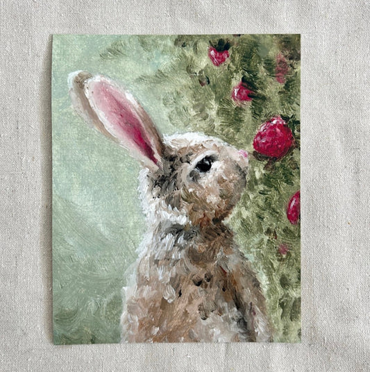 “Among Strawberry Bushes” Fine Art Print” 4x6” (framed)