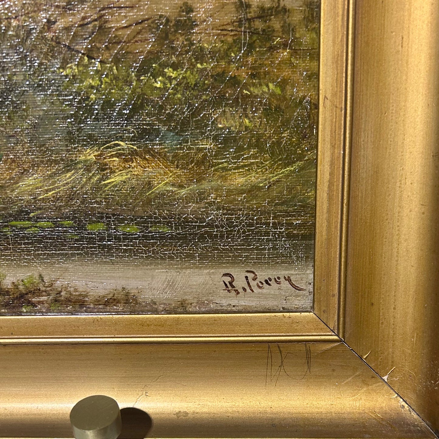 Antique English Landscape Oil Painting – Signed R. Percy