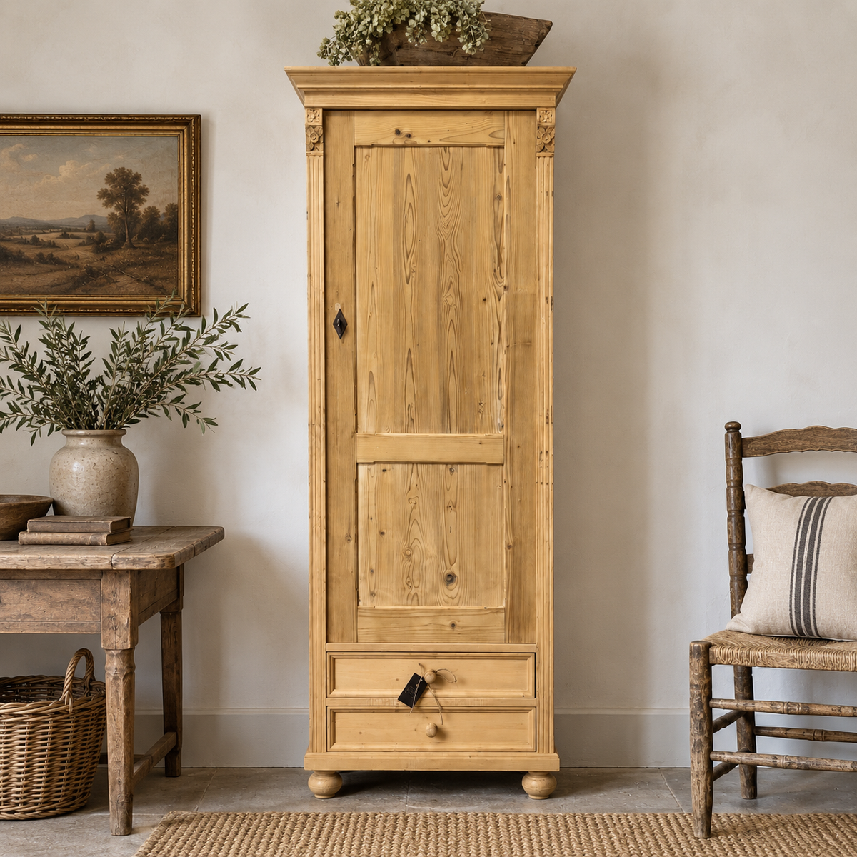 Rebuilt Pine Cabinet with Vintage Door