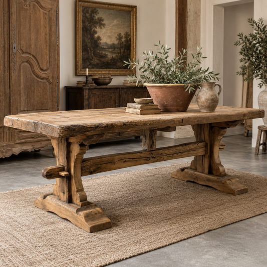 19th Century European Oak Monastery Table, Circa 1850–1880
