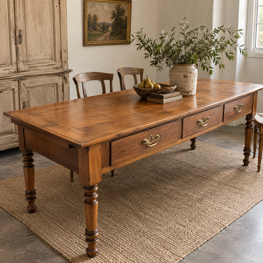 Antique Farmhouse Work Table with Pull-Out Extension | c. 1880–1900