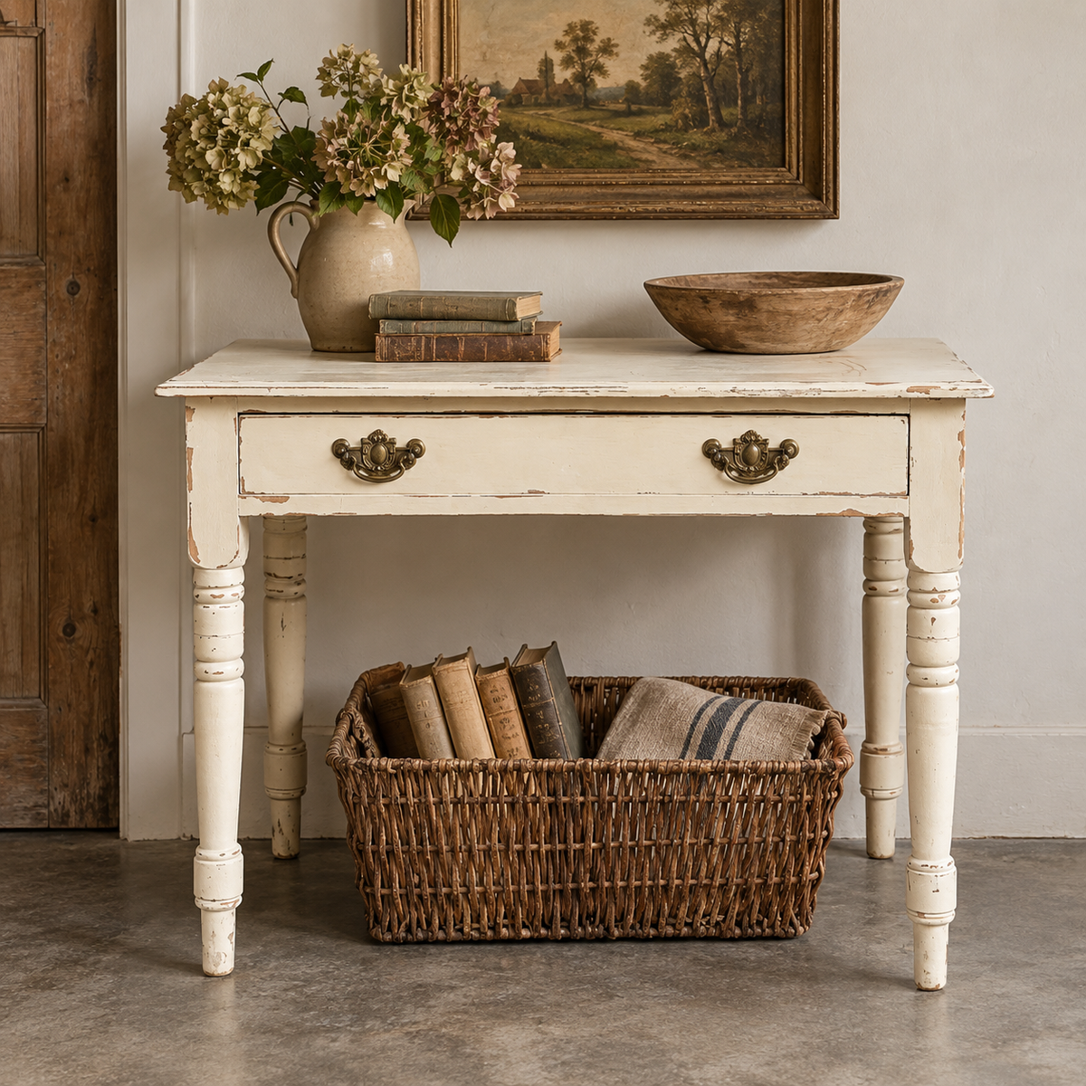 Antique Painted Pine Writing Table, c. 1900