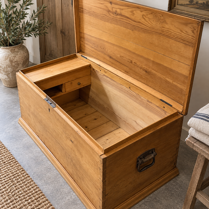Antique English Pine Blanket Chest | c. 1880–1910