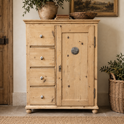 Antique Pine Pantry Cupboard