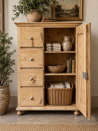 Antique Pine Pantry Cupboard