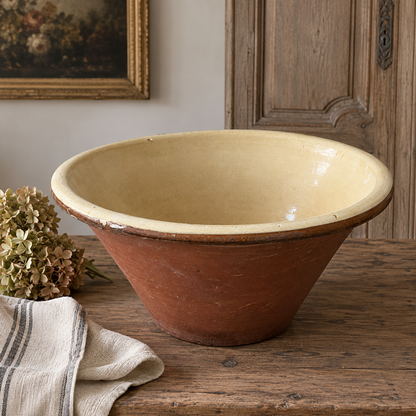 Extra Large Antique French Dairy Bowl