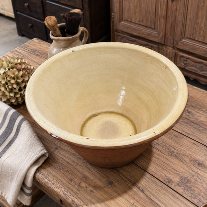 Extra Large Antique French Dairy Bowl