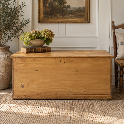 Antique Pine Blanket Chest — 19th Century
