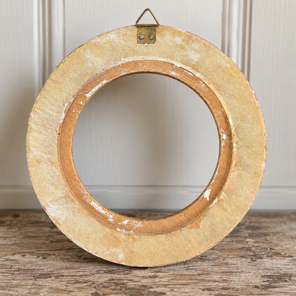 Vintage Italian Florentine Gilt Round Frame – Bright Pink & Gold