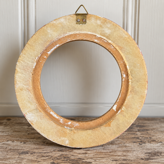 Vintage Italian Florentine Gilt Round Frame – Bright Pink & Gold