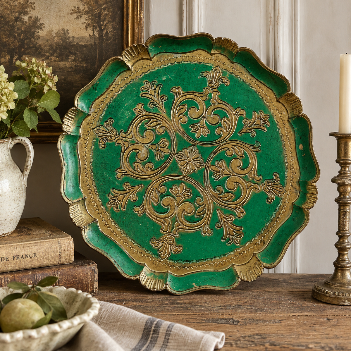 Vintage Italian Florentine Tray