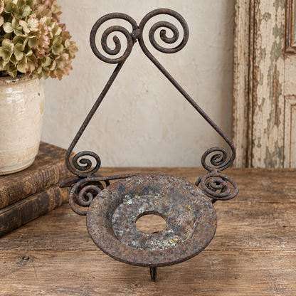 Antique Hand-Forged Iron Wall Candle Sconce