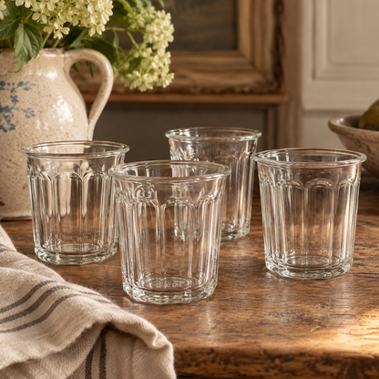 Vintage French Pressed Glass Tumblers | c. 1950 | sold individually