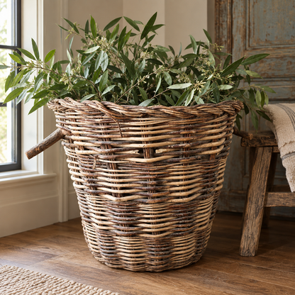 Antique French Willow Basket | Early 20th Century
