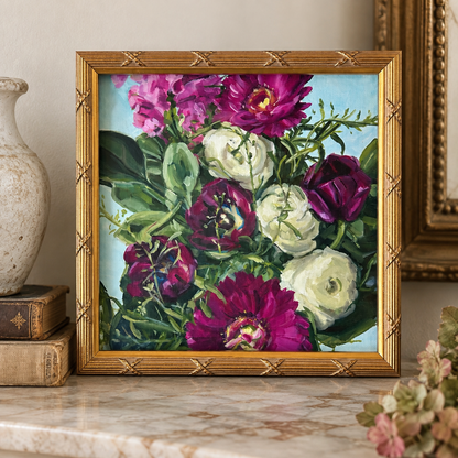 Original Floral Oil Painting by Tamanda Elia, 2021