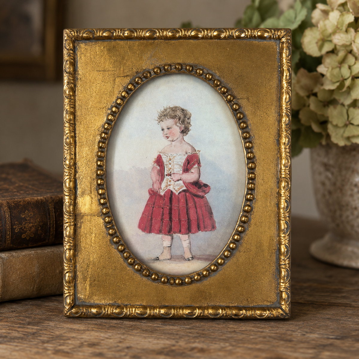 Vintage Gilt Framed Portrait of Young Queen Victoria
