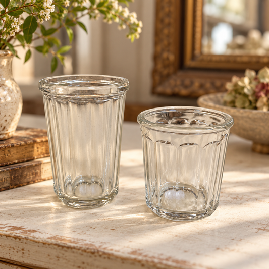 Vintage French Pressed Glass Tumblers | c. 1950 | sold individually