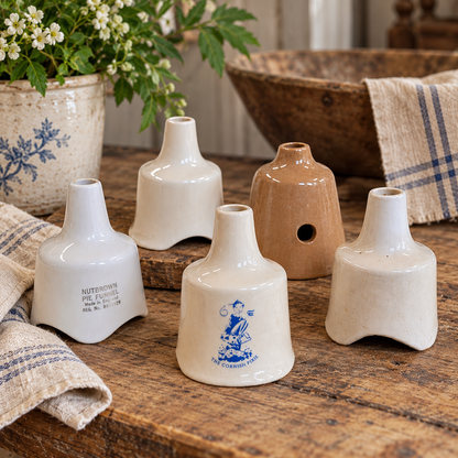 Vintage English Ceramic Pie Funnels