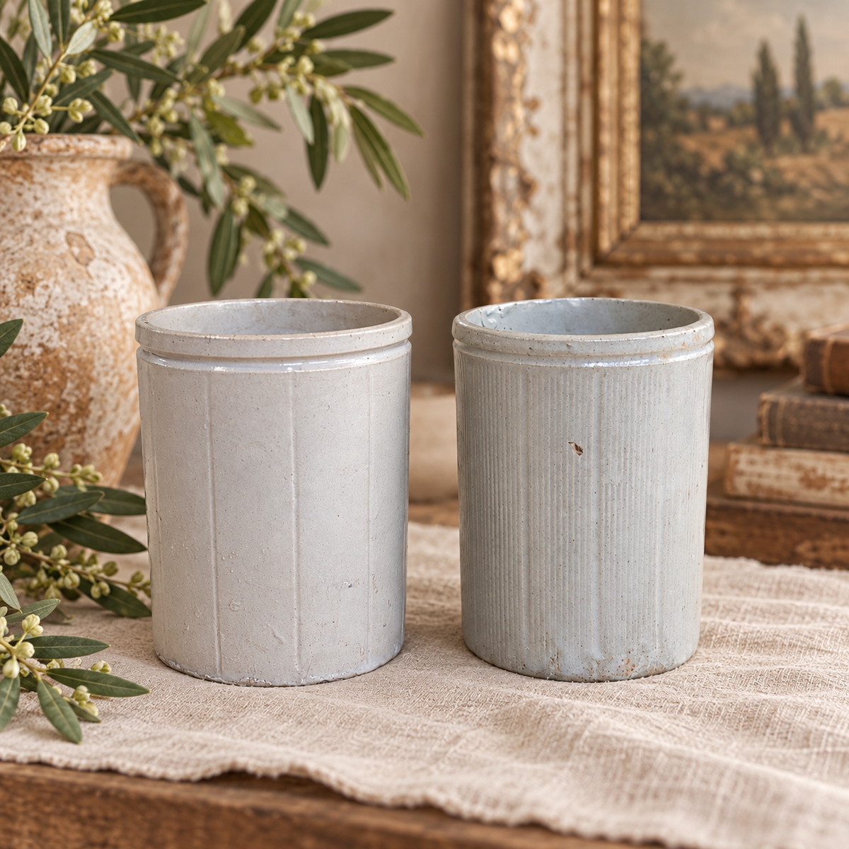 English Vintage stoneware pots