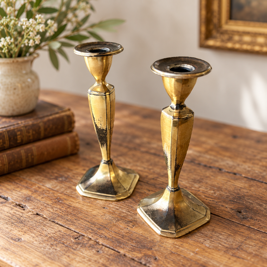 Antique Jennings Brothers Quadruple-Plate Candlesticks, c. 1910