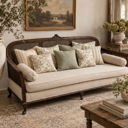 Vintage French Louis XV Style Caned Daybed / Settee