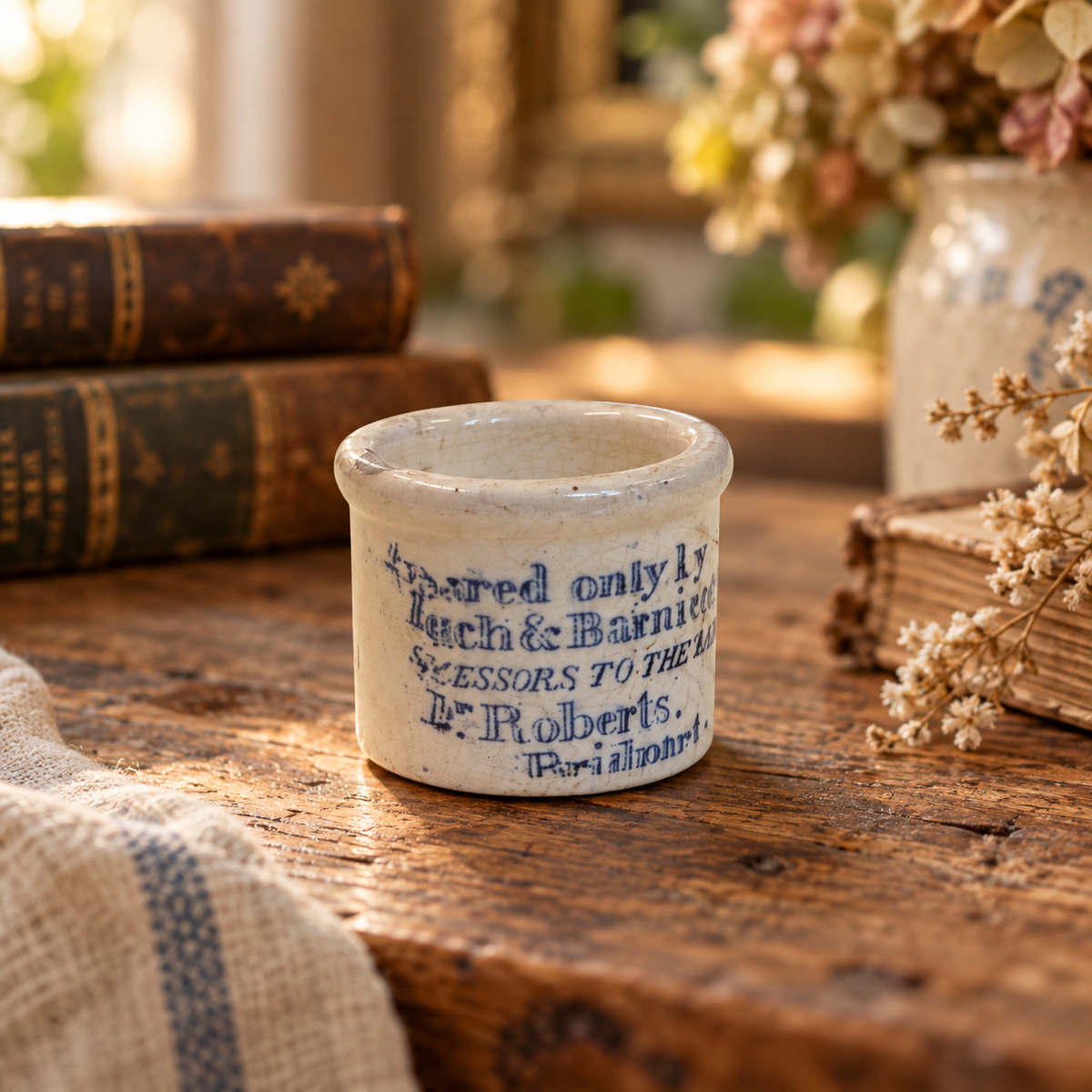 Antique English Apothecary Ointment Pots | Victorian Era