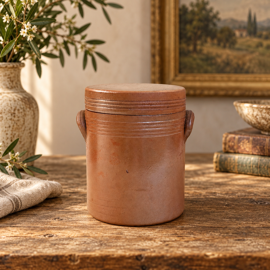 Vintage French Lidded Stoneware Pots