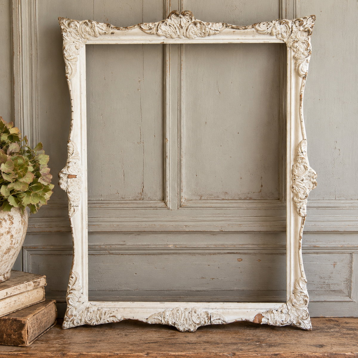 Vintage French Ornate Ivory Frame