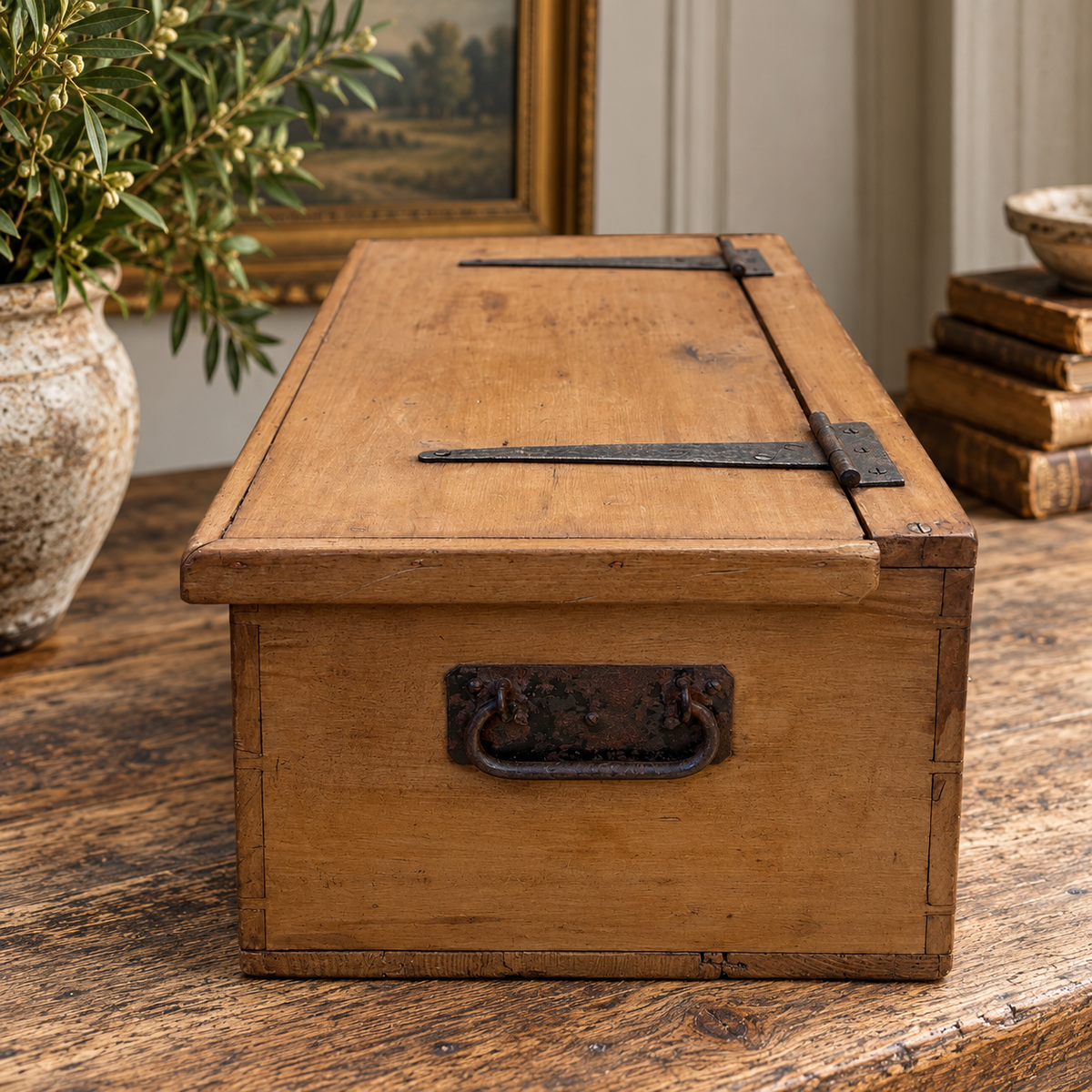Antique English Pine Storage Chest | Early 20th Century