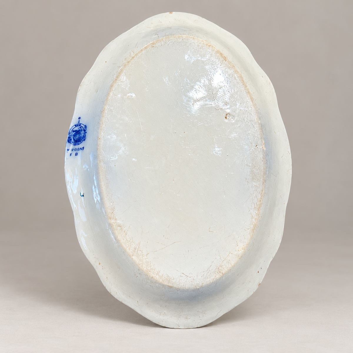 Antique English Flow Blue Oval Platter | c. 1900