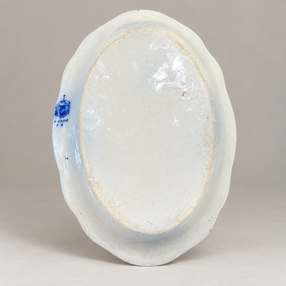 Antique English Flow Blue Oval Platter | c. 1900