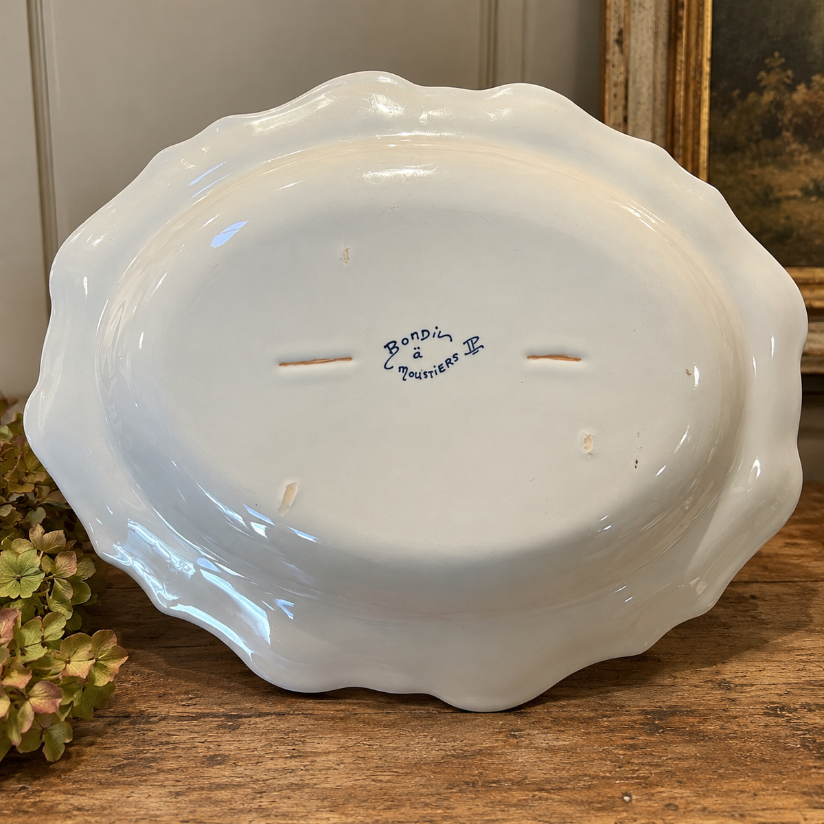 Vintage French Moustiers Faience Serving Platter