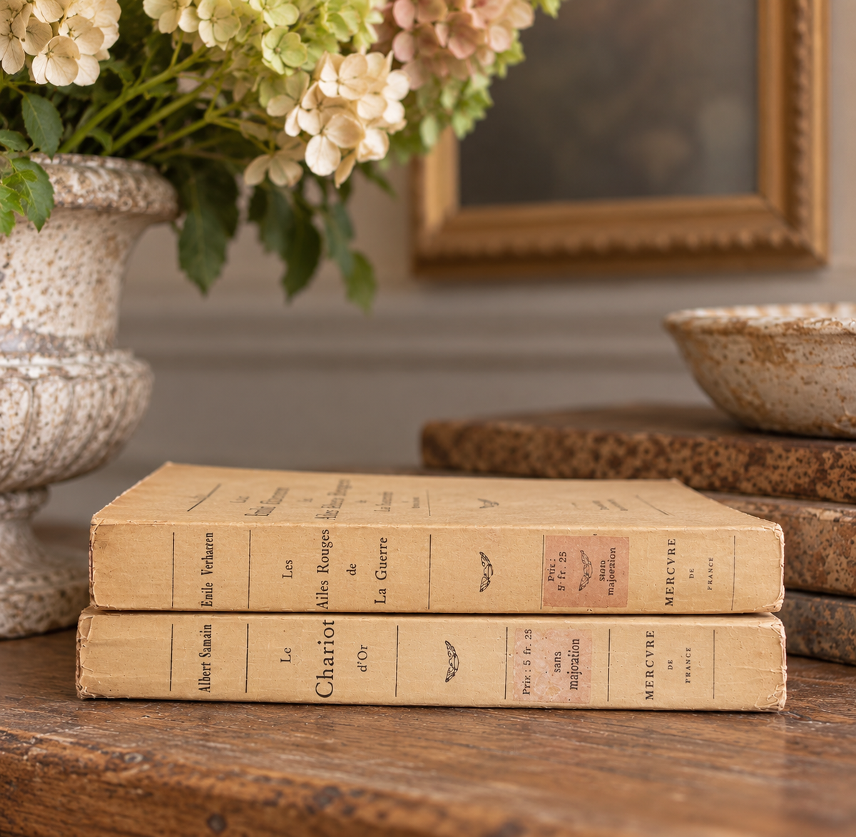 Pair of Antique French Poetry Books | 1916 & 1920