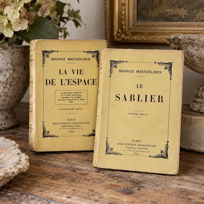 Pair of Vintage French Books | Maurice Maeterlinck | 1928 & 1936
