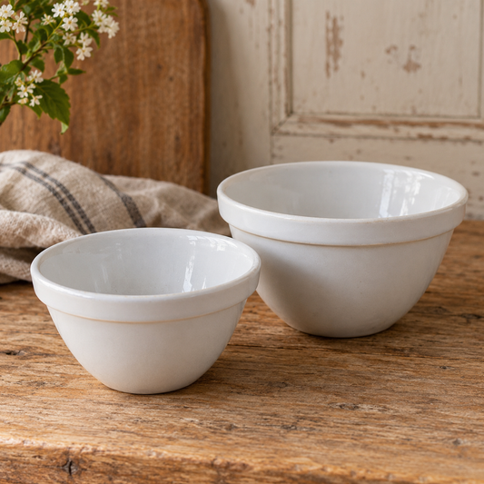 Vintage English Ironstone Mixing Bowls – Set of Two