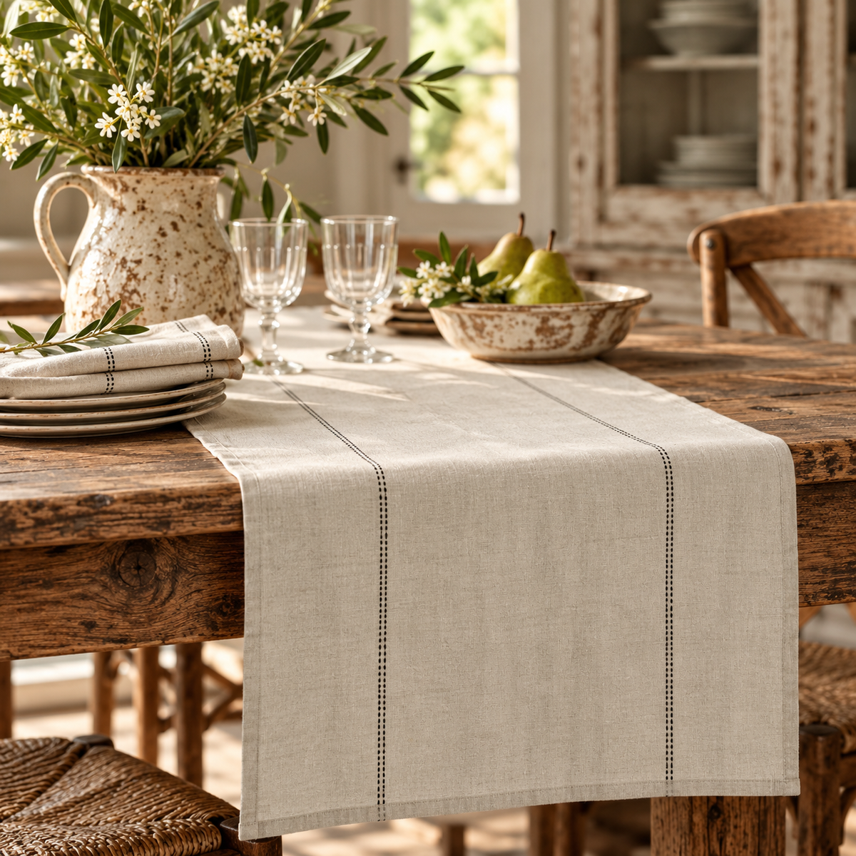 Charvet Éditions Rythmo Linen Table Runner