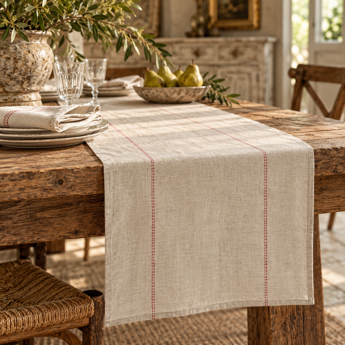 Charvet Éditions Rythmo Linen Table Runner