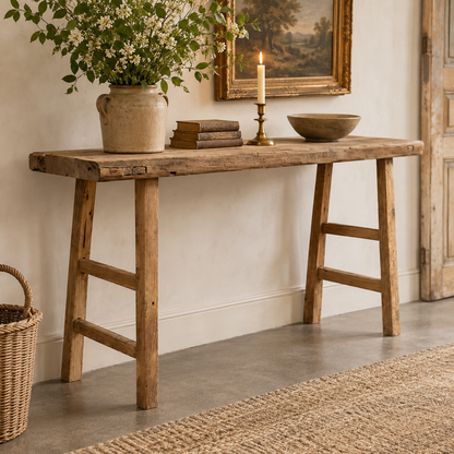 Wooden Console Table, Recycled Old Elm, Natural (Copy)