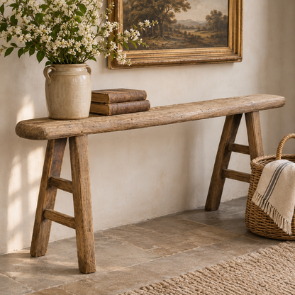 Vintage Skinny Wooden Bench