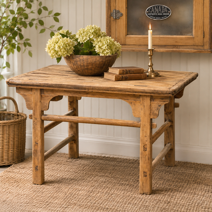 Wide Vintage Console Table Large