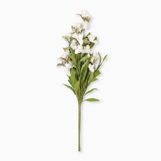 17” Faux White Blossom Spray