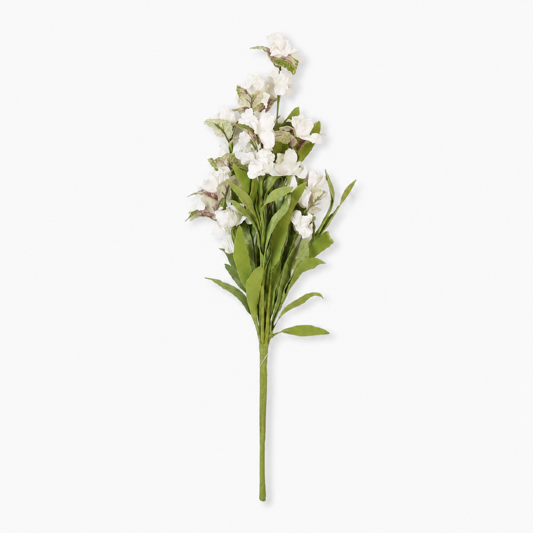 17” Faux White Blossom Spray
